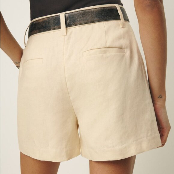 NEW Reformation Alex Linen Short Sz4/6 Sugar - Picture 2 of 8